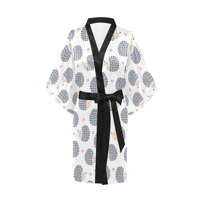 Hedgehog Baby Pattern Print Design 03 Women's Short Kimono