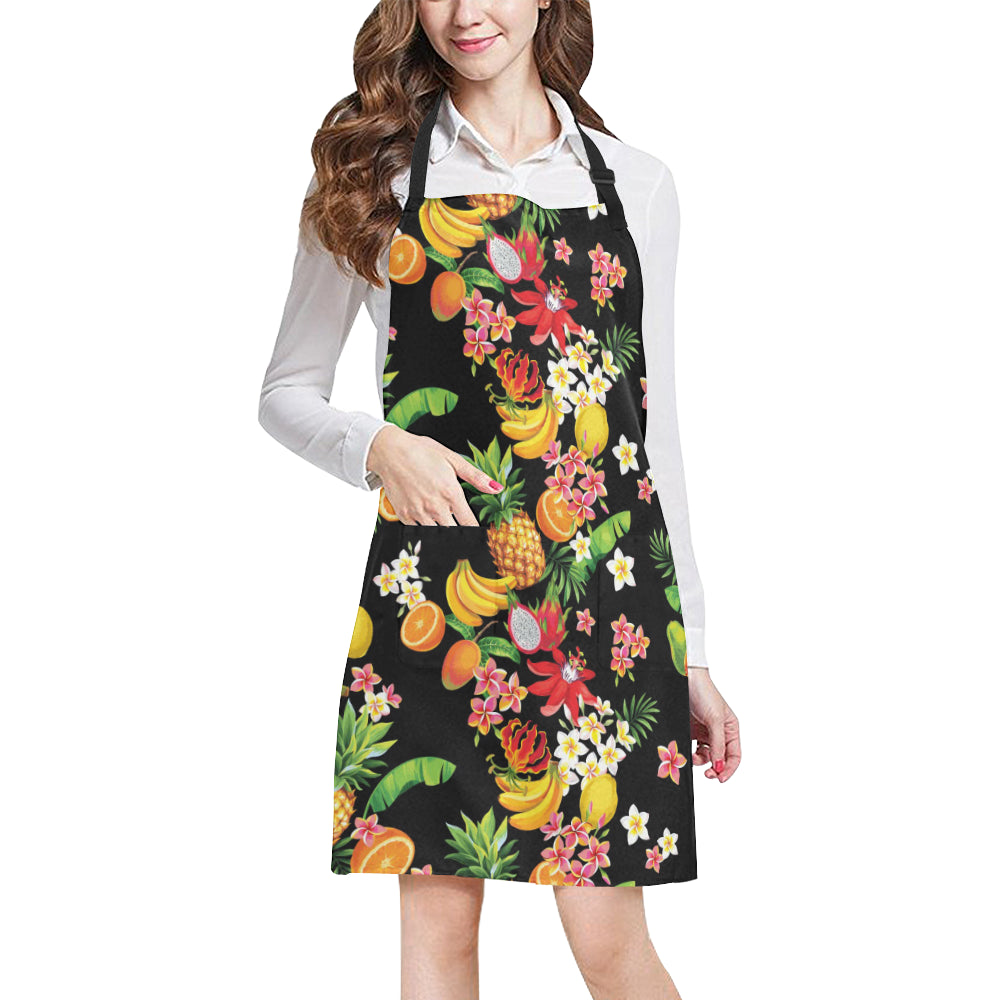 Tropical Fruits Pattern Print Design TF02 Apron with Pocket