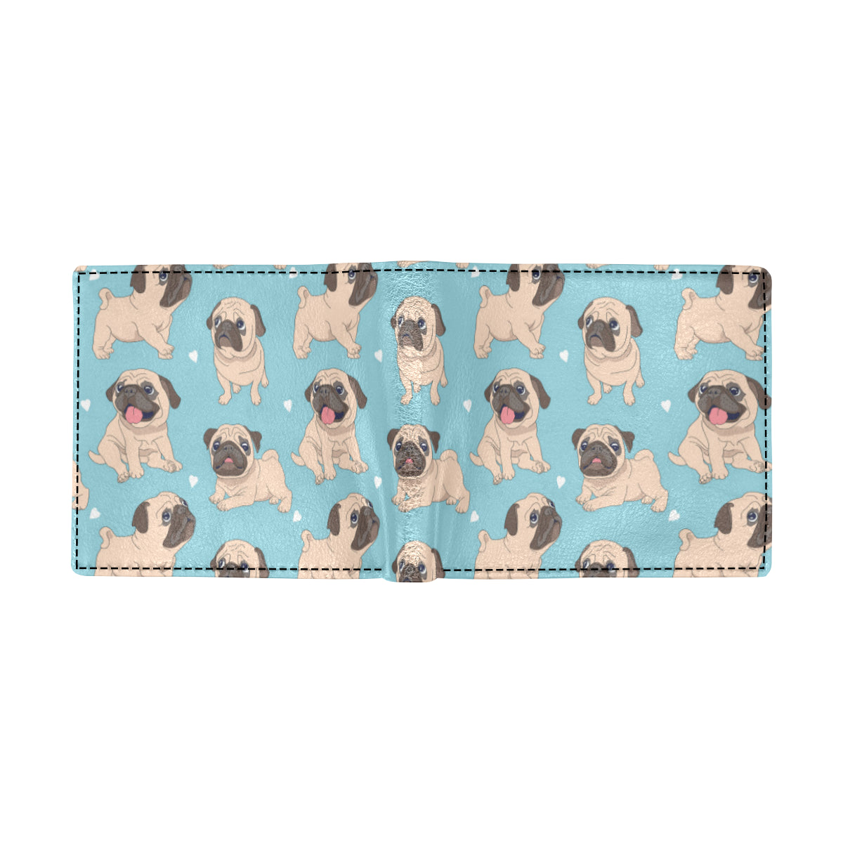 Pug Pattern Print Design A03 Men's ID Card Wallet