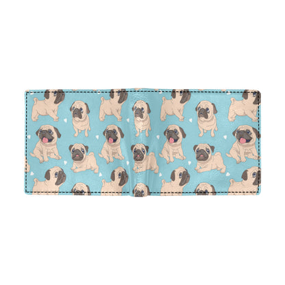Pug Pattern Print Design A03 Men's ID Card Wallet