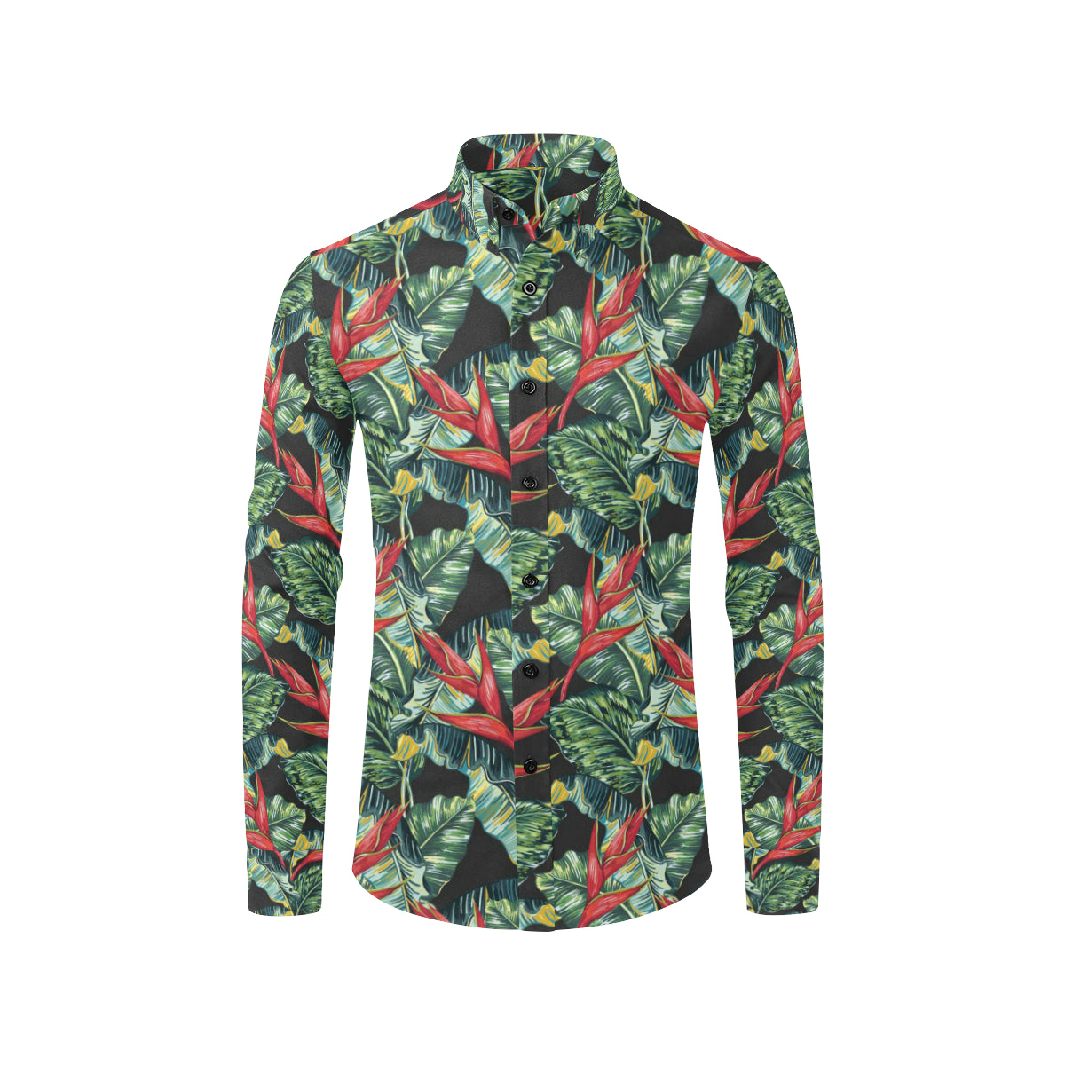 Bird Of Paradise Pattern Print Design BOP06 Men's Long Sleeve Shirt