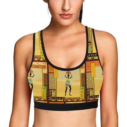 African Girl Design Sports Bra