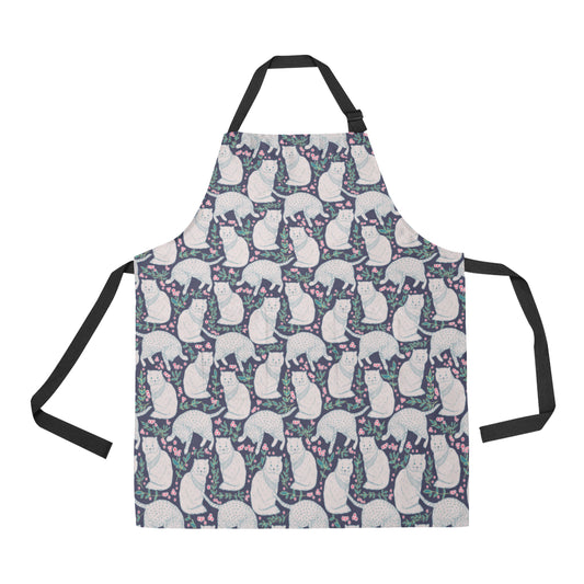 Cat Pattern Print Design 06 Apron with Pocket