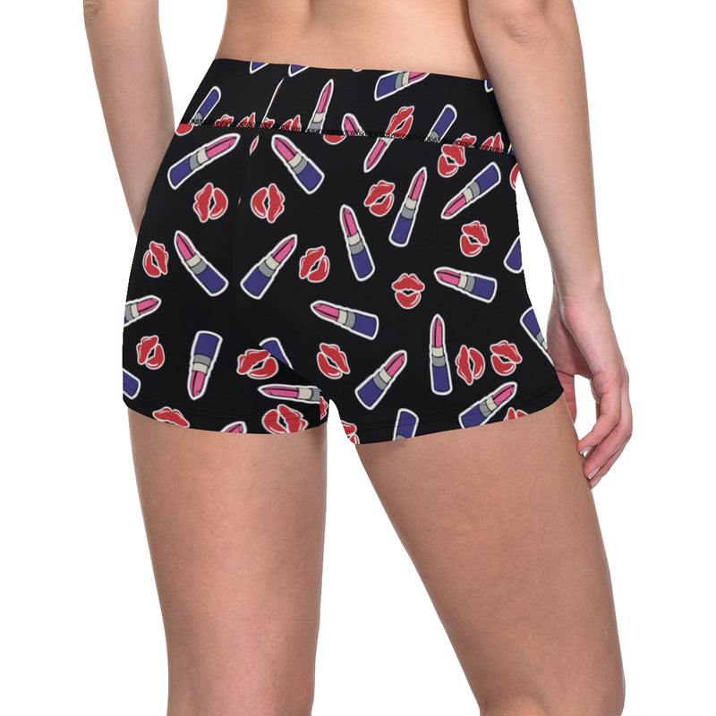 Lipstick Pattern Print Design LT01 Yoga Shorts