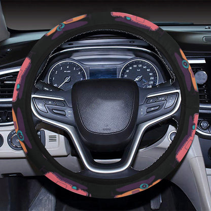 Camper Camping Pattern Steering Wheel Cover with Elastic Edge