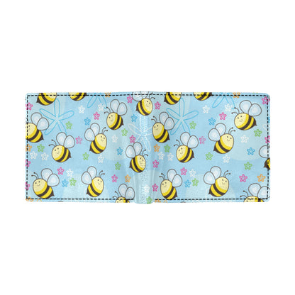 Bee Pattern Print Design BEE03 Men's ID Card Wallet