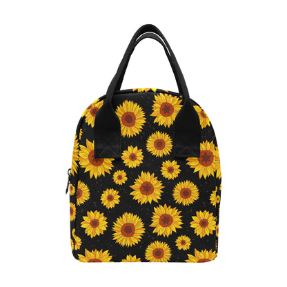 Sunflower Pattern Print Design SF09 Insulated Lunch Bag