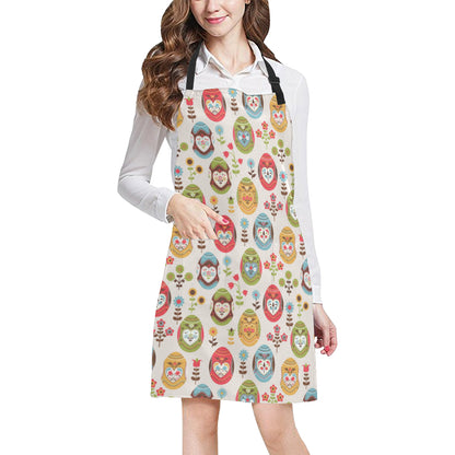 Easter Eggs Pattern Print Design RB011 Apron with Pocket