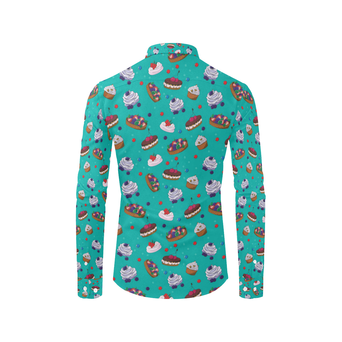 Cake Pattern Print Design 07 Men's Long Sleeve Shirt