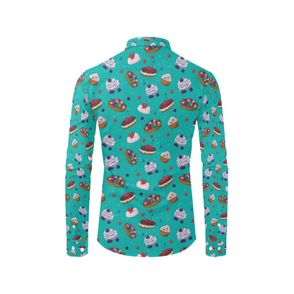 Cake Pattern Print Design 07 Men's Long Sleeve Shirt