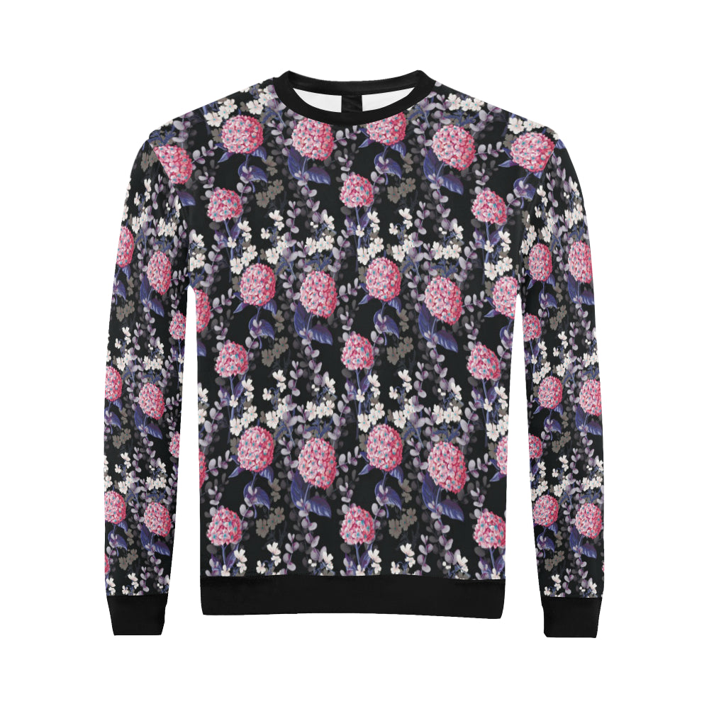 Hydrangea Pattern Print Design HD04 Men Long Sleeve Sweatshirt