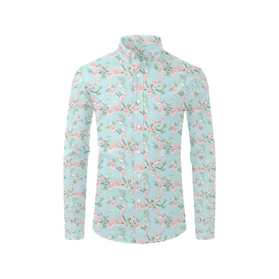 Cherry Blossom Pattern Print Design 02 Men's Long Sleeve Shirt