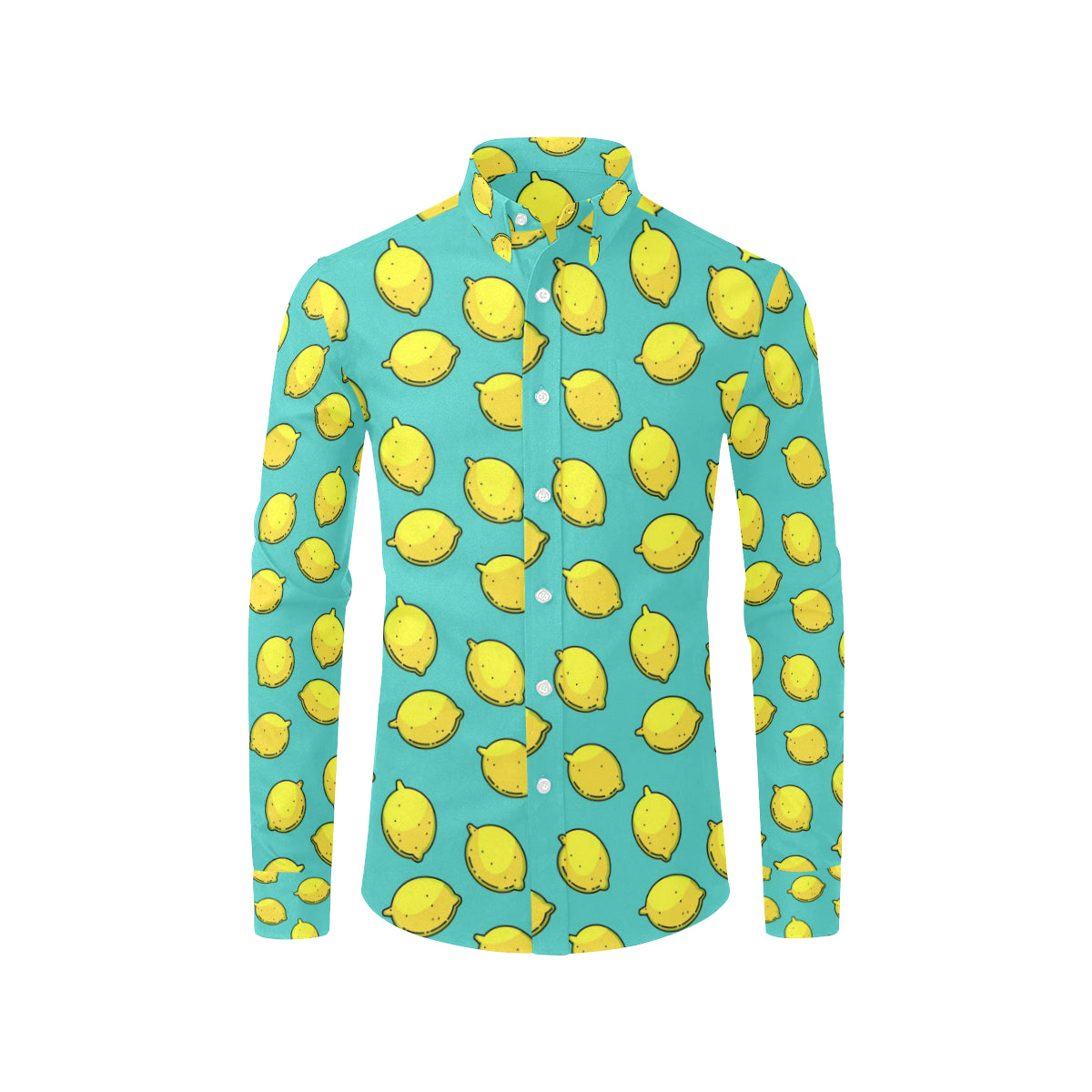Lemon Pattern Print Design LM04 Men's Long Sleeve Shirt