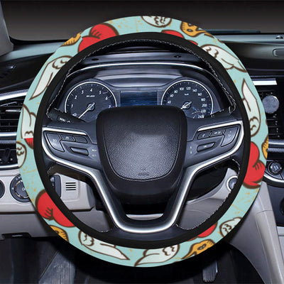 Angel Wings Heart Pattern Print Design 02 Steering Wheel Cover with Elastic Edge