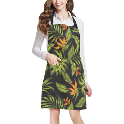 Bird Of Paradise Pattern Print Design BOP013 Apron with Pocket