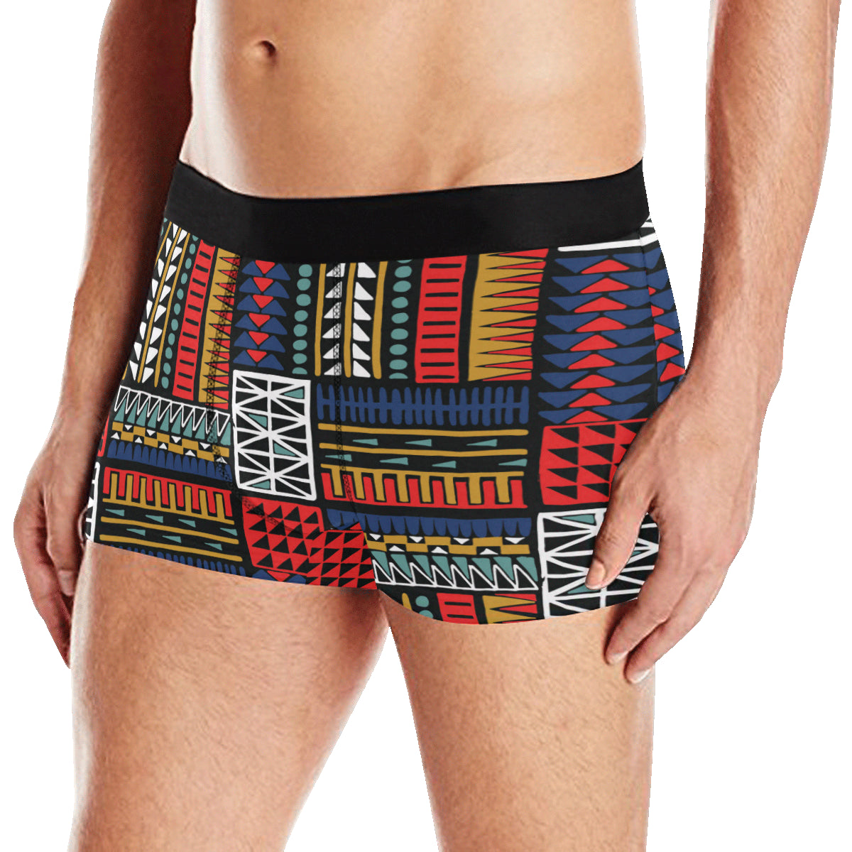 Kente Pattern Print Design 02 Men's Boxer Briefs