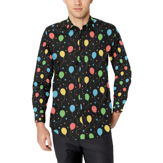 Ballon Colorful Pattern Print Design 04 Men's Long Sleeve Shirt