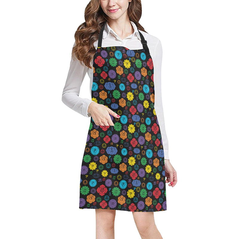 Chakra Pattern Print Design 01 Apron with Pocket