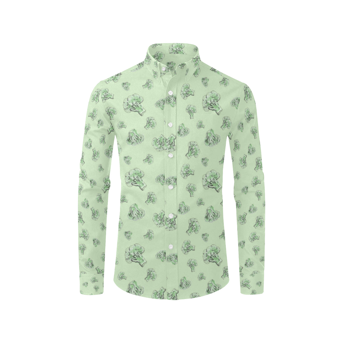 Broccoli Pattern Print Design 05 Men's Long Sleeve Shirt
