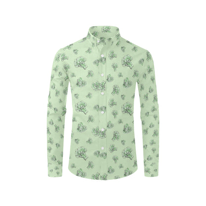 Broccoli Pattern Print Design 05 Men's Long Sleeve Shirt