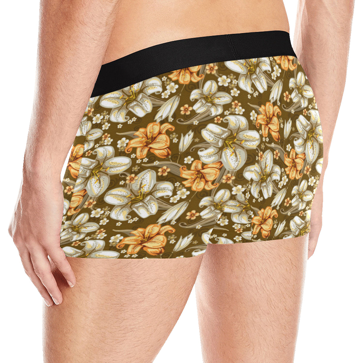 Lily Pattern Print Design 01 Men's Boxer Briefs