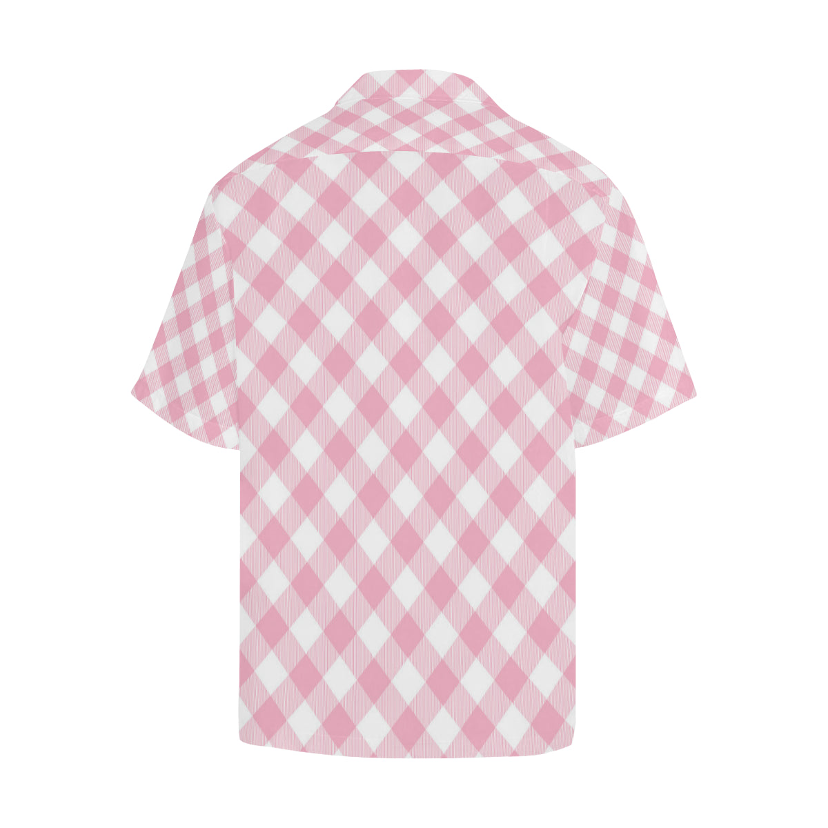 Gingham Pink Pattern Print Design 02 Men's Hawaiian Shirt