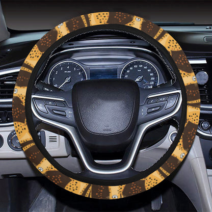 Cheetah Pattern Print Design 03 Steering Wheel Cover with Elastic Edge