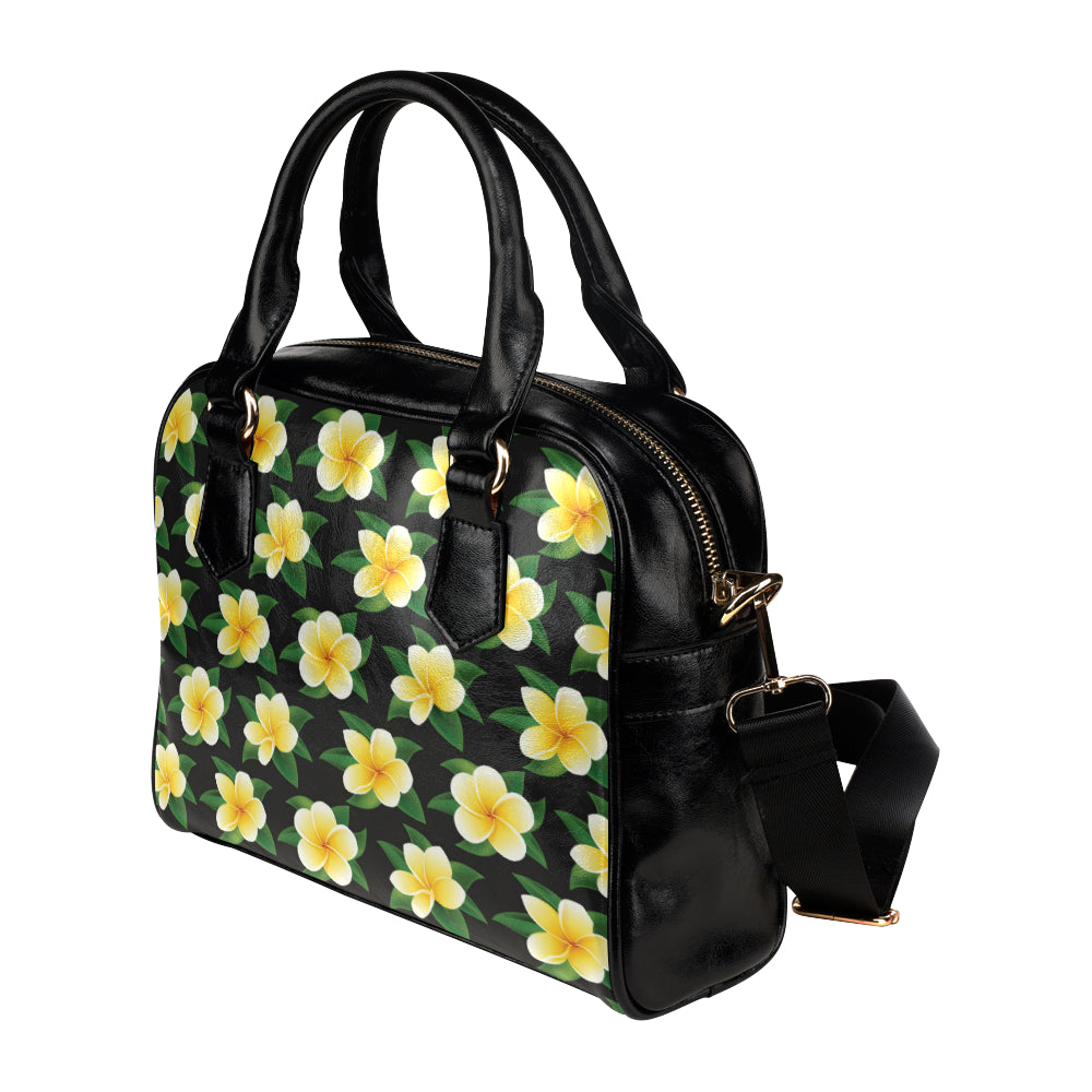 Plumeria Pattern Print Design A03 Shoulder Handbag