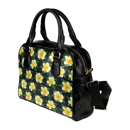 Plumeria Pattern Print Design A03 Shoulder Handbag