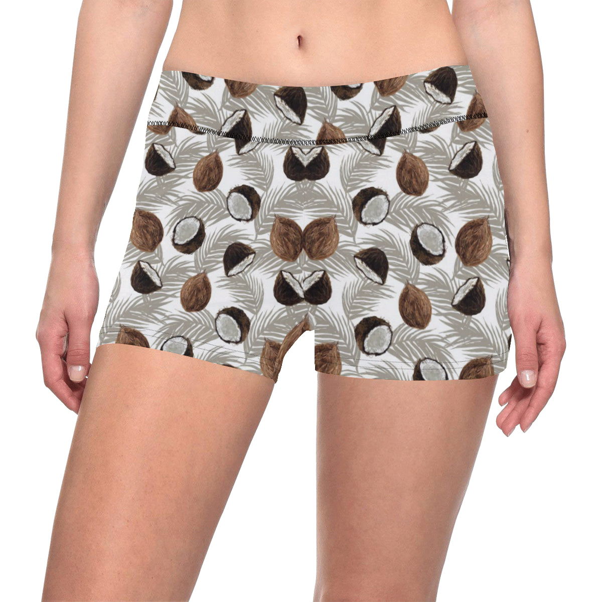 Coconut Pattern Print Design CN03 Yoga Shorts