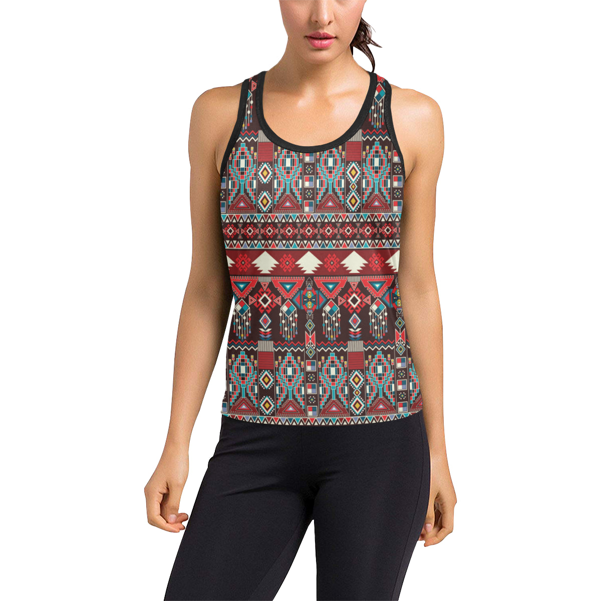 Tribal Aztec Indians native american Women's Racerback Tank Top