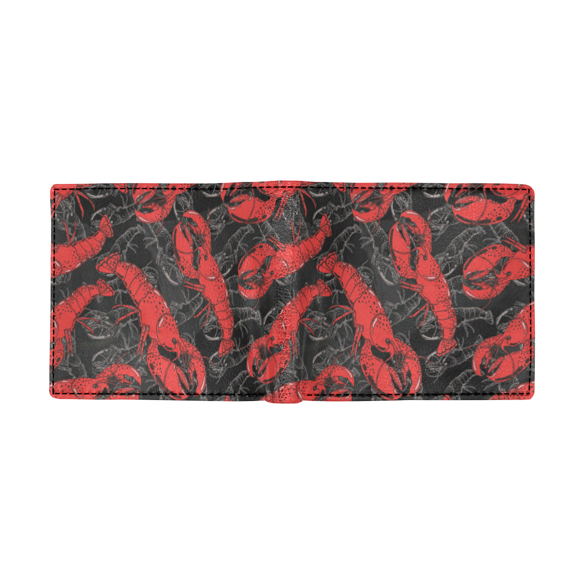 Lobster Pattern Print Design 04 Men's ID Card Wallet