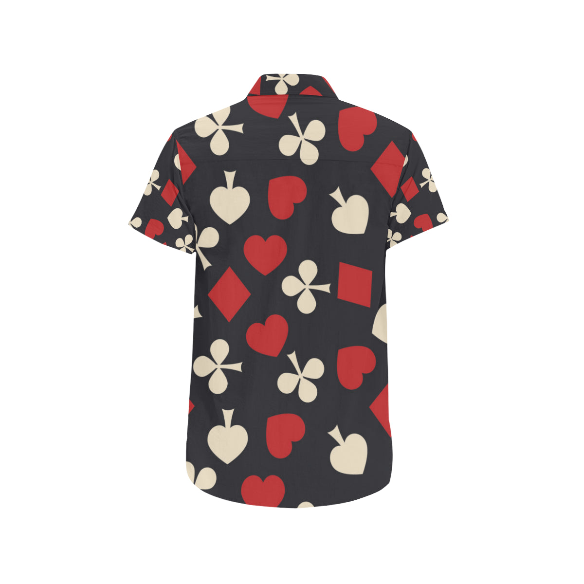 Poker Cards Pattern Print Design A02 Men's Short Sleeve Button Up Shirt