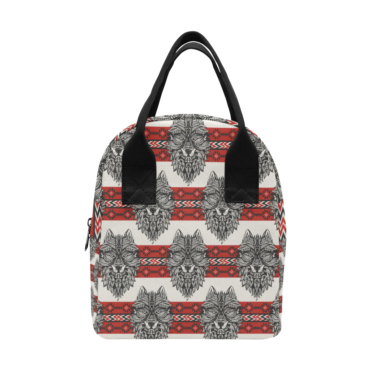 Native Indian Wolf Insulated Lunch Bag