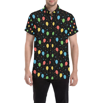 Ballon Colorful Pattern Print Design 04 Men's Short Sleeve Button Up Shirt