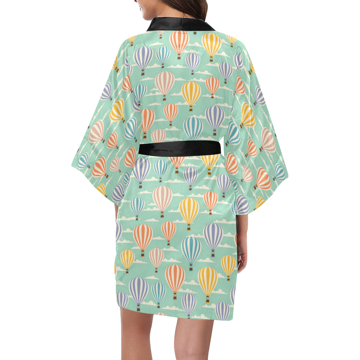Ballon Pattern Print Design 01 Women's Short Kimono