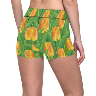 Tulip Orange Pattern Print Design TP07 Yoga Shorts