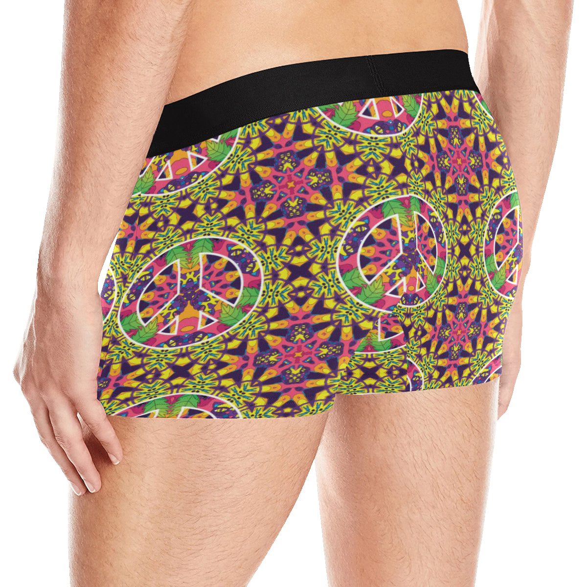 Peace Sign Pattern Print Design A04 Men's Boxer Briefs