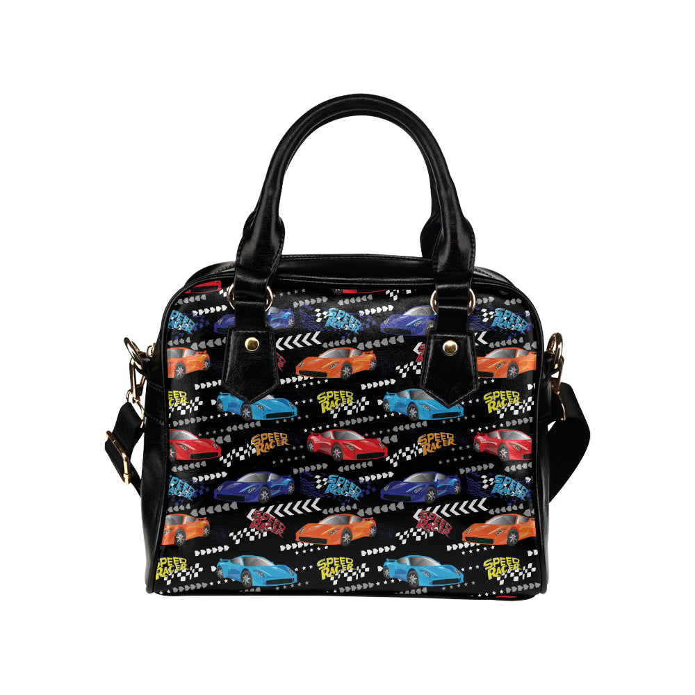 Racing Pattern Print Design A05 Shoulder Handbag