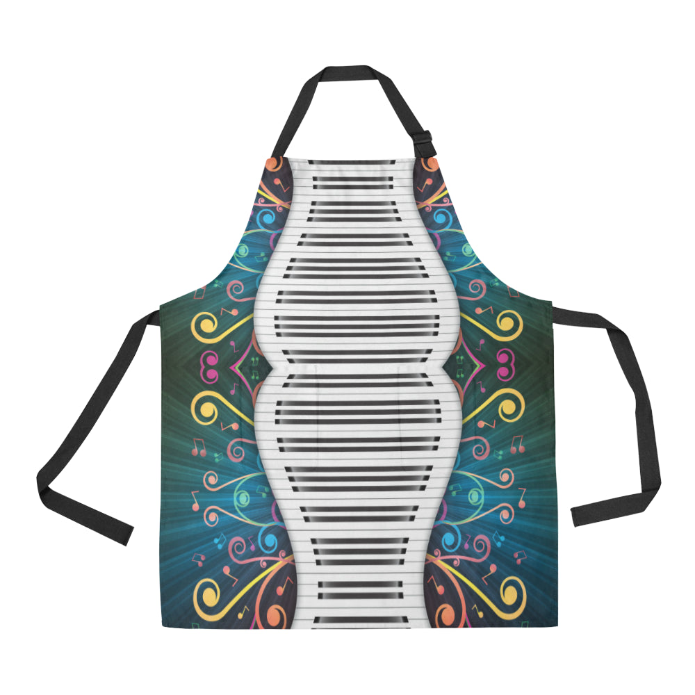 Piano Pattern Print Design 01 Apron with Pocket