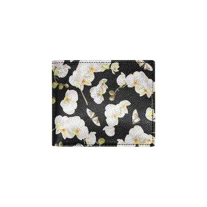 Orchid White Pattern Print Design OR011 Men's ID Card Wallet