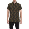 Buddha Pattern Print Design 03 Men's Short Sleeve Button Up Shirt