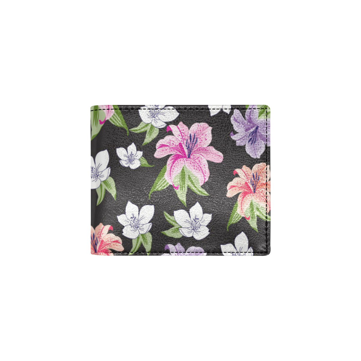 Lily Pattern Print Design LY02 Men's ID Card Wallet
