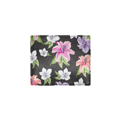Lily Pattern Print Design LY02 Men's ID Card Wallet