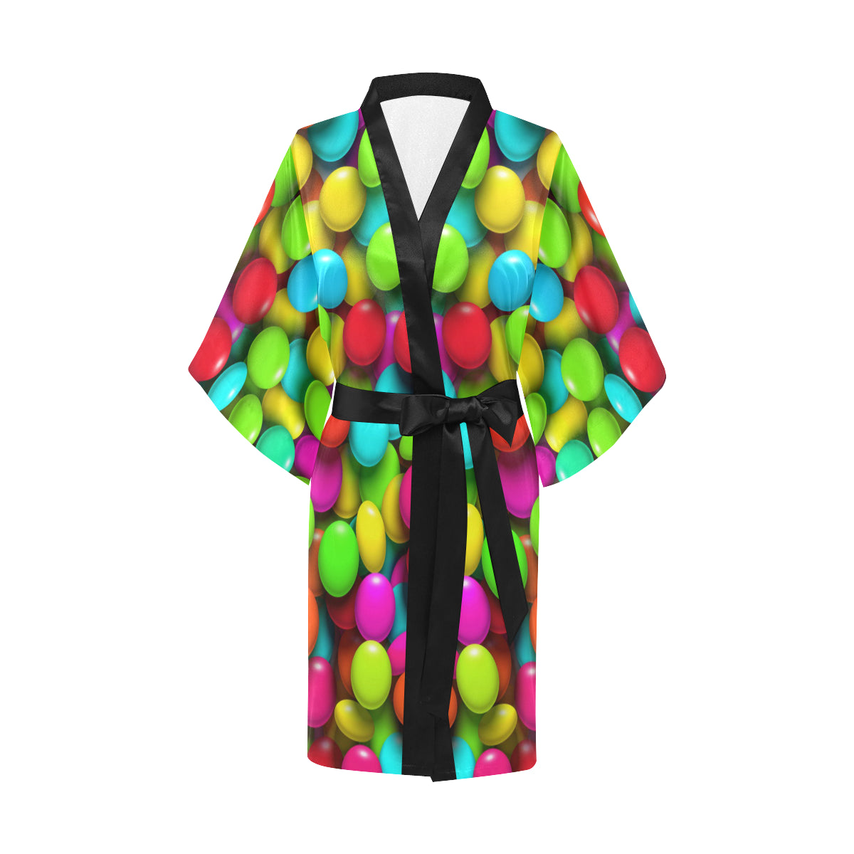 Candy Pattern Print Design CA03 Women's Short Kimono