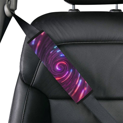 Vortex Twist Swirl Purple Neon Print Car Seat Belt Cover