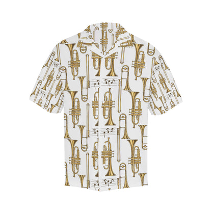Trombone Pattern Print Design 04 Men's Hawaiian Shirt
