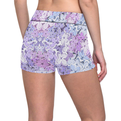 Lilac Pattern Print Design LI01 Yoga Shorts