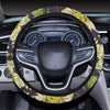 Daisy Vintage Print Pattern Steering Wheel Cover with Elastic Edge