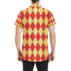 Harlequin Pattern Print Design 03 Men's Short Sleeve Button Up Shirt